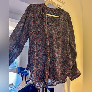 Floral polo blouse